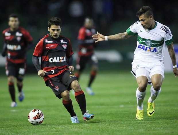 Maxi Biancucchi e Junior Urso Vitória x Coritiba (Foto: Giulianos Gomes / Ag. Estado)