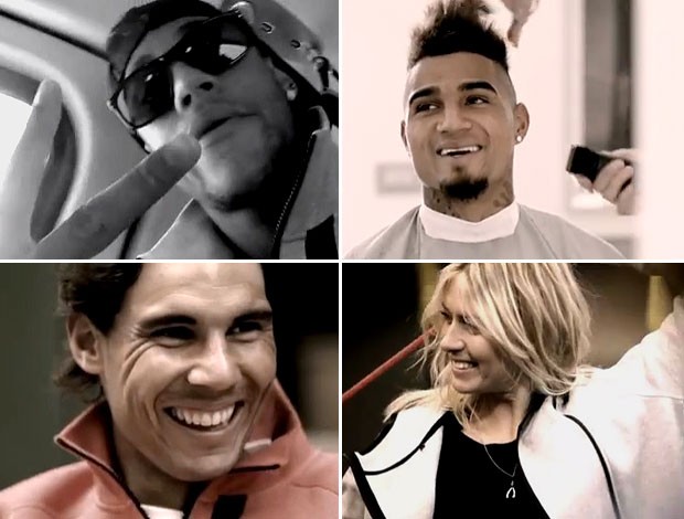 Montagem Neymar Sharapova Nadal Boateng (Foto: Reprodução Youtube)