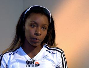 Velocista Rosângela Santos em entrevista ao SporTV (Foto: Reprodução / SporTV)