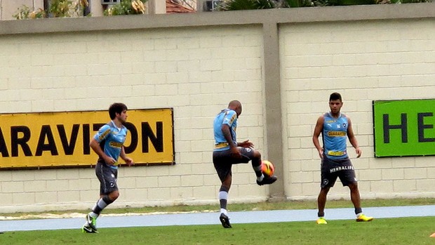 jogadores botafogo treino (Foto: Thales Soares)