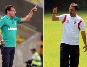 montagem Luxemburgo Fluminense e Flamengo (Foto: Editoria de Arte)