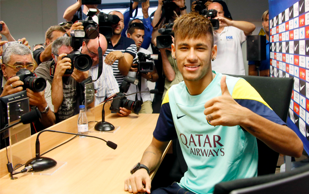 Neymar coletiva Barcelona (Foto: Reuters)