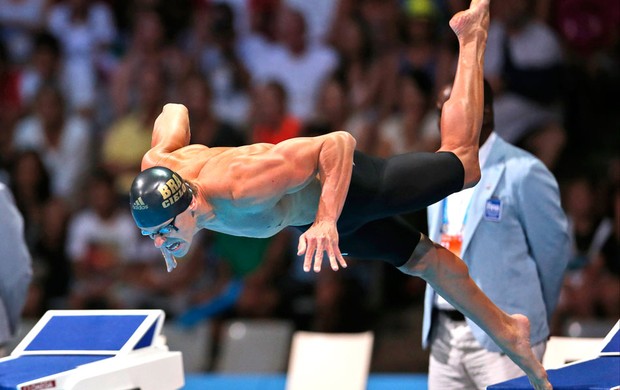 Cesar Cielo ouro 50m borboleta Mundial (Foto: Agência AP)