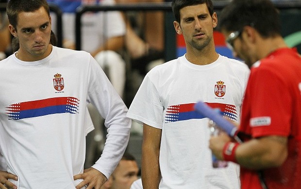 Viktor Troicki e Novak Djokovic tênis Copa Davis (Foto: Getty Images)