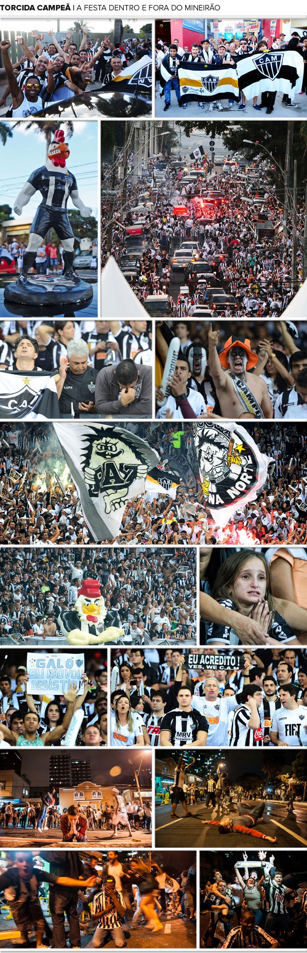 Mosaico Torcida Atlético-MG campeão Libertadores Festa (Foto: Editoria de Arte)