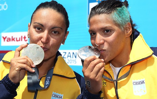 Poliana e Ana Marcela mundial maratona aquática barcelona  (Foto: Divulgação)