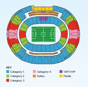 Mapa de assentos nos estádios por categorias na Copa do Mundo  (Foto: Fifa)