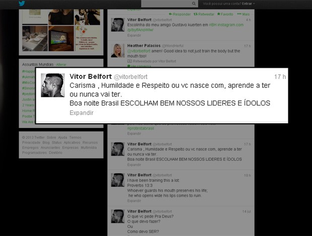 vitor belfort twitter (Foto: Reprodução)