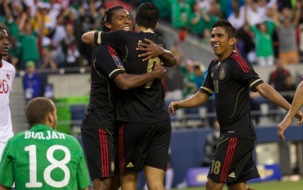 comemoração México 2 x 0 Canadá Copa Ouro (Foto: EFE)