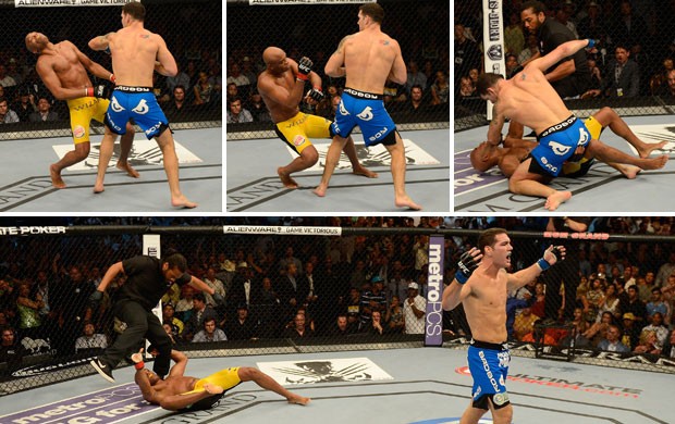 montagem Anderson Silva x Chris Weidman UFC 162 (Foto: Montagem sobre foto da Getty Images)