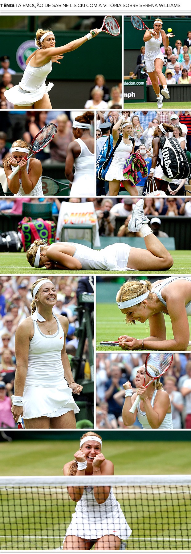 Mosaico Sabine Lisicki tênis comemoração (Foto: Editoria de Arte)