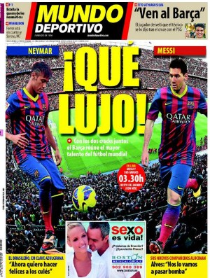 Capa Mundo Deportivo, com Neymar e Messi (Foto: Reprodução)