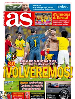 Reprodução jornal AS final copa das confederações (Foto: Reprodução )