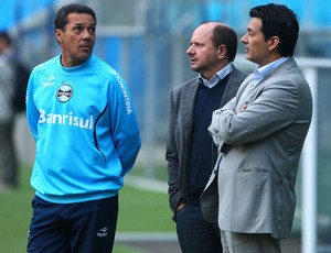 Marcos Chitolina, Vanderlei Luxemburgo e Rui Costa (Foto: Lucas Uebbel/Grêmio, DVG)