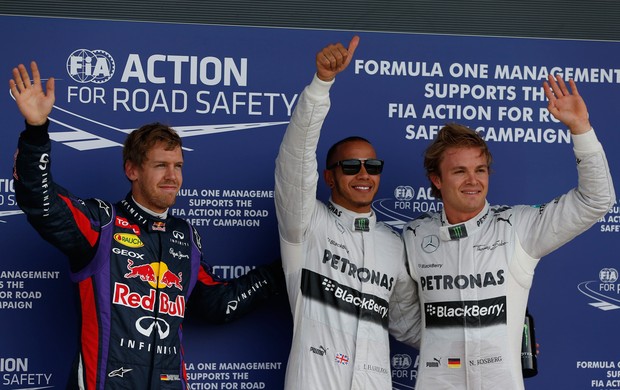 hamilton rosberg vettel Silverstone inglaterra formula 1 (Foto: AP)