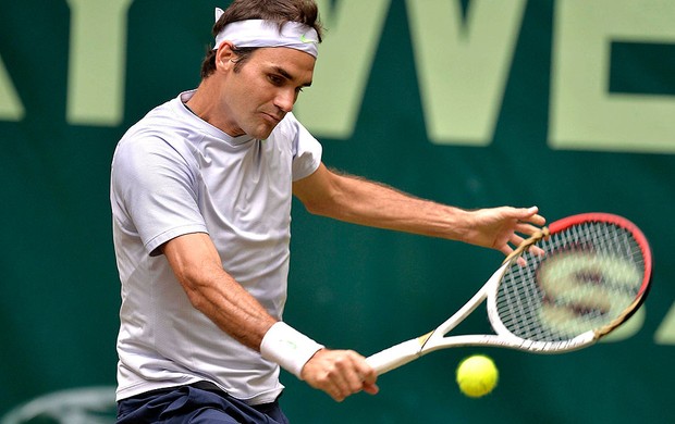 Roger Federer tênis contra Tommy Haas ATP de Halle (Foto: AP)