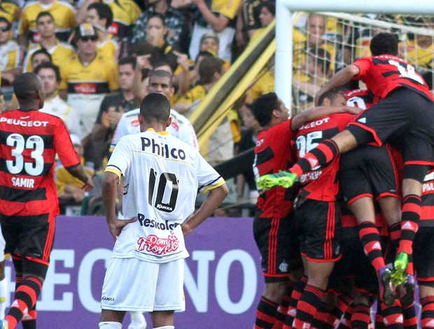 Comemoração Flamengo contra o Criciúma  (Foto: Fernando Ribeiro / Agência Estado)