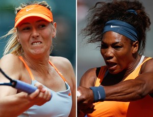 Montagem Tenis Sharapova Serena Williams Madrid (Foto: Reuters)