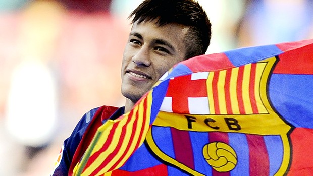 Neymar apresentação Barcelona (Foto: Getty Images)