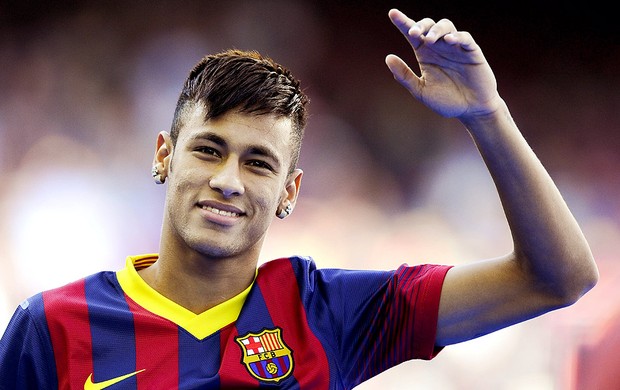 Neymar apresentação Barcelona  (Foto: Getty Images)