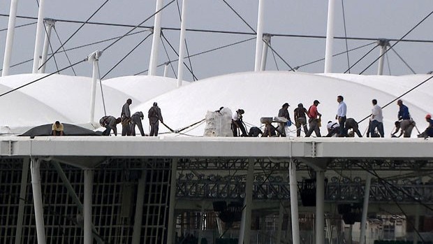 Cobertura estádio fonte nova  (Foto: TV Bahia)