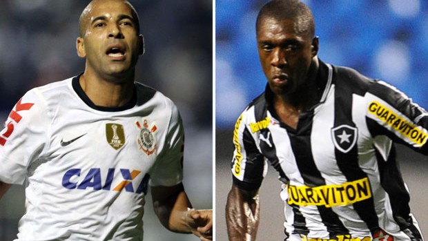 montagem corinthians x botafogo, Emerson Sheik e Seedorf (Foto: Montagem sobre foto da Agência Estado)