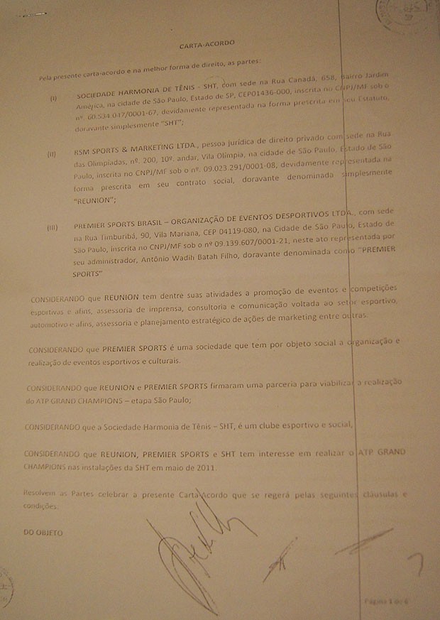 documento carta saque e voleio tenis (Foto: Divulgação)