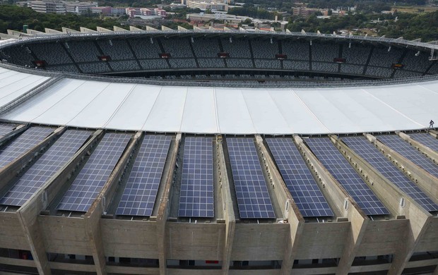 sistema de energia solar do Mineirão (Foto: Divulgação/Secopa)