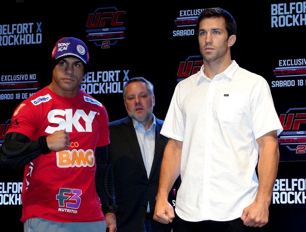 UFC coletiva jaraguá Vitor Belfort e Luke Rockhold (Foto: Ivan Raupp)