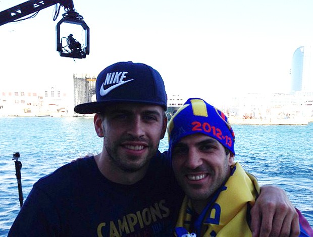 pique fabregas Barcelona comemoram título (Foto: Instagram)