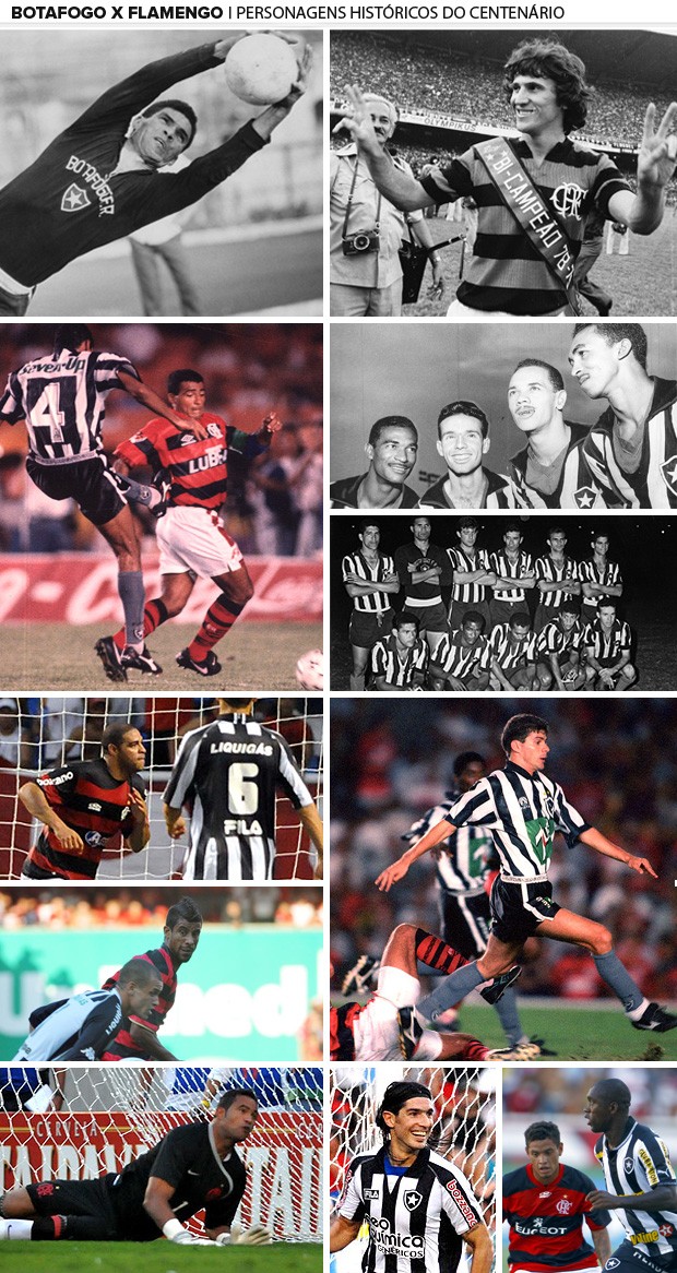 botafogo x flamengo centenário mosaico 2 (Foto: Editoria de Arte)