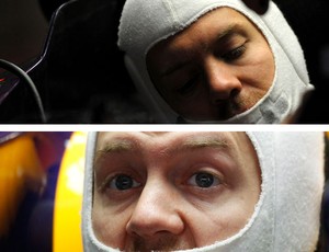 MONTAGEM - sebastian vettel RBR gp da Espanha (Foto: Agência AFP)