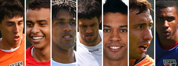 MONTAGEM - são paulo dispensa - henrique miranda luiz eduardo cortez Fabricio wallyson cañete e João Filipe (Foto: Luiz Pires / Vipcomm)