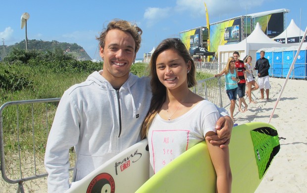 Caio Ibelli e Alessa Quizon, WCT do Rio surfe (Foto: Leonardo Velasco )