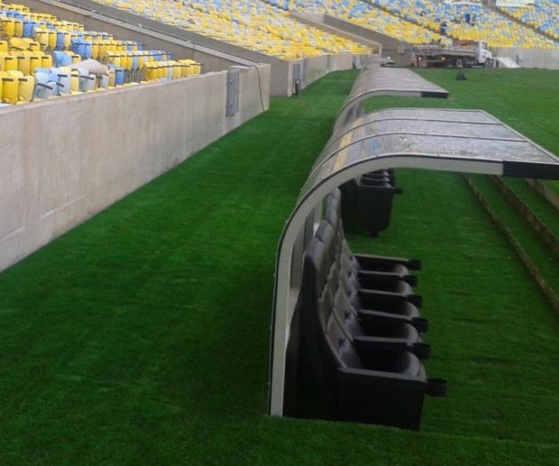 Banco de reservas do Maracanã (Foto: GLOBOESPORTE.COM)