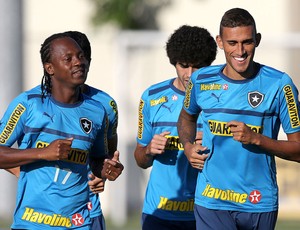 Andrezinho e Rafael Marques treino Botafogo (Foto: Satiro Sodré / Agif)