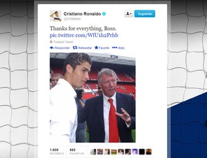 reprodução twitter cristiano ronaldo agradece alex ferguson (Foto: Reprodução / Twitter)