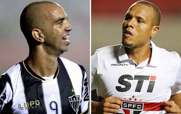 Diego Tardelli, Luis Fabiano, Atlético-MG, São Paulo (Foto: Arte / Globoesporte.com)