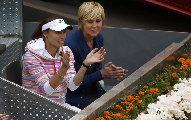 Martina Hingis no jogo Pavlyunchenkova contra Azarenka (Foto: EFE)