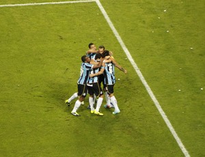 grêmio santa fé arena libertadores gol vargas (Foto: Diego Guichard/Globoesporte.com)