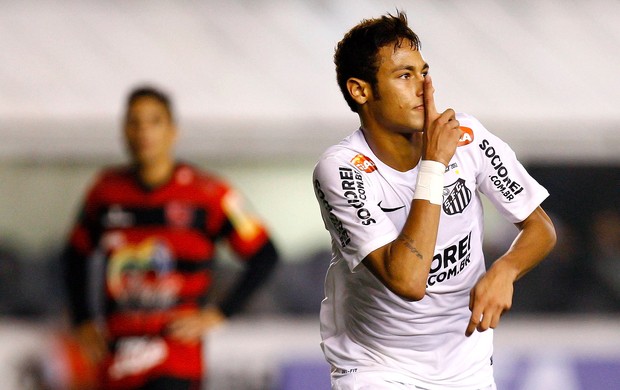 Neymar comemoração gol Santos Flamengo-PI (Foto: Ricardo Saibun / Ag. Estado)