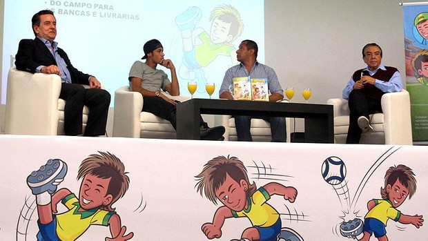 Neymar no evento do lançamento da revistinha em quadrinhos Mauricio de souza (Foto: Lincoln Chaves)