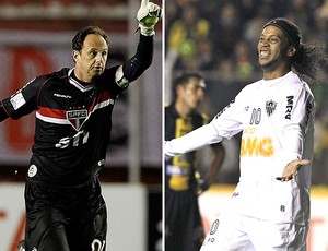 montagem Rogerio Ceni Ronaldinho Gaúcho São Paulo Atlético-MG (Foto: Editoria de Arte)