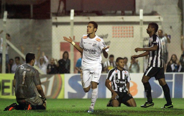 Neymar comemora, União Barbarense x Santos (Foto: Denny Cesare/Agência Estado)