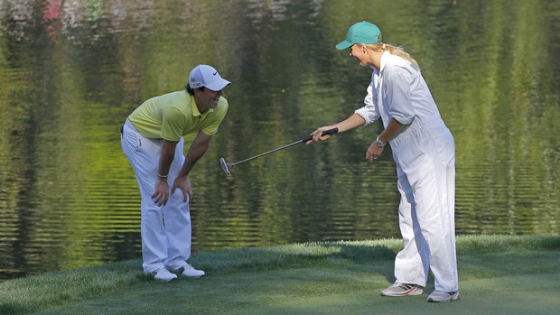 Caroline Wozniacki Rory McIlroy Augusta National golfe (Foto: Reuters)