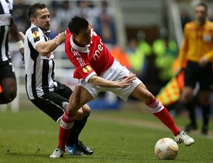 Gaitan cabaye newcastle x benfica (Foto: AP)