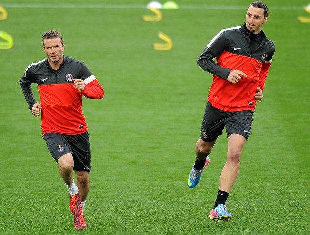 Beckham Ibrahimovic PSG (Foto: AFP)