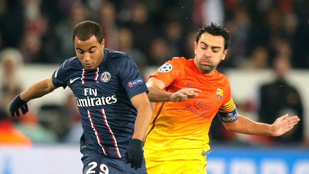 Lucas jogo PSG Barcelona (Foto: AP)