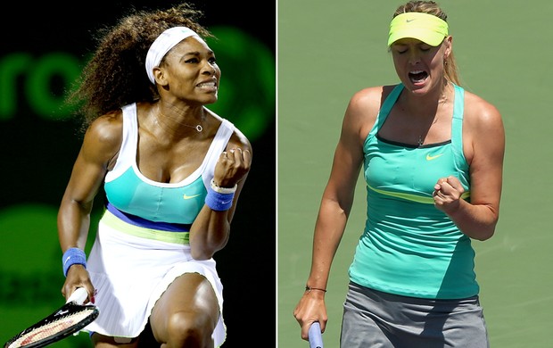 montagem Serena Williams e Maria Sharapova tênis (Foto: Editoria de Arte / Globoesporte.com)