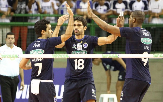 Volei Superliga - Cruzeiro x Sesi-SP - Filipe comemora (Foto: Denilton Dias/Vipcomm)